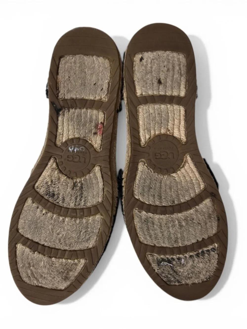 UGG‎ Libbi Calf Hair Espadrille Sandals Women Black Spanish Ankle Wrap Summer 7